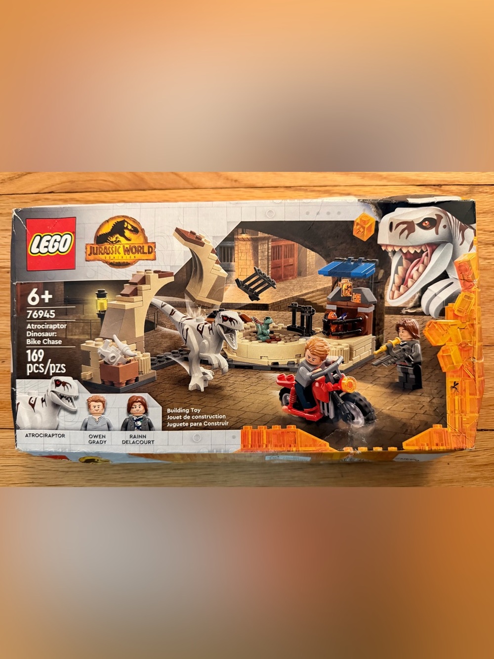 SOLD-LEGO Jurassic World Atrociraptor Playset - White & Red & Blue